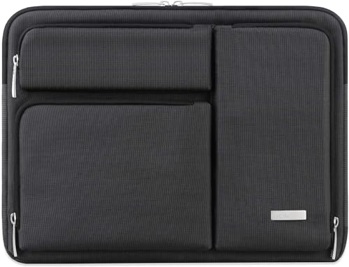 Lacdo 360° Protective Laptop Sleeve Case for 14 inch New MacBook Pro M4/M3/M2/M1 Chips Pro Max A3112 A3401 A3185 A2918 A2992 A2779 2024-2021, 13.8 Surface Laptop 7th Copilot+PC Computer Bag, Black