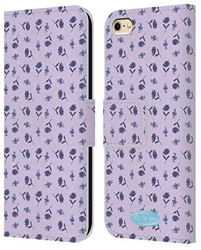 Head Case Designs Officially Licensed Me To You Lilac Pattern Soft Focus Leather Wallet Case Compatible With Apple iPhone 6 / iPhone 6s