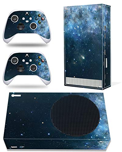 Vinyl-Aufkleber für Microsoft Xbox Serie S Konsole, Blau Space Xbox Serie S Skins Wrap Aufkleber mit zwei kostenlosen kabellosen Controller-Aufklebern