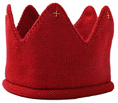 jojofuny Kronenmütze Für Mädchen Rot Wärme Winter Strickmütze Strick Stirnband Rot
