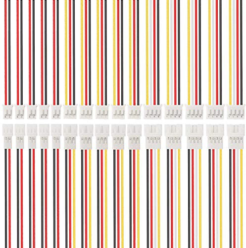Youmile 10 Pairs 26AWG JST PH2.0 Stecker Anschlusskabel 2/3 / 4 Pin Buchse Männlich 200mm JST Anschlusskabel für Akku H36 H67 Blade Inductrix E010 E013