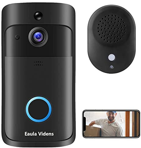 Eaula Videns Wireless HD Video Doorbell Camera with Indoor Chime, Two-Way Talk, PIR Motion Detection, AI Human Detection, Alarm Notifications, IP65 Weatherproof, 32GB Memory Card, No Monthly Fees
