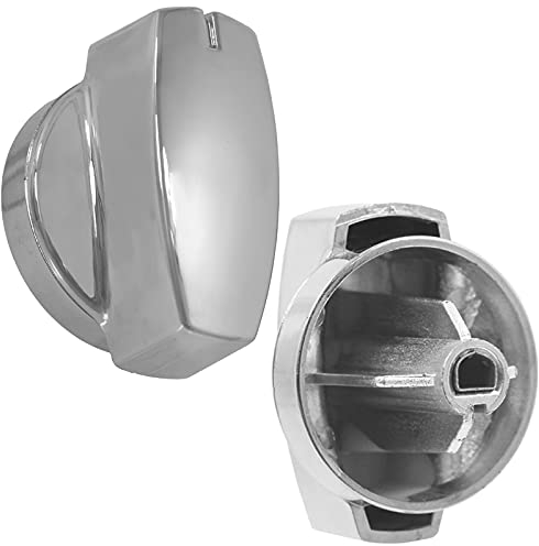 SPARES2GO Temperature Control Knob Compatible with Belling 100DFT 100G Oven Cooker (Chrome, Pack of 2)