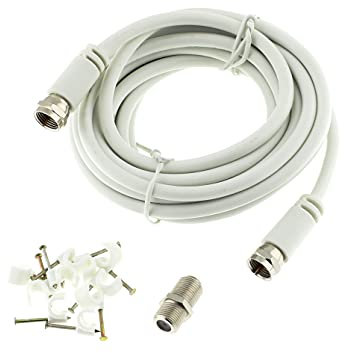 Reulin 3M Slim F-Type Coaxial Cable Kit, For Sat TV, Modem, Sky, Virgin Media, Freesat, BT Box, Satellite Receiver, 3C2V - 75 OHM (3 Meter)