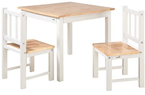 Geuther Kindertisch Holz, Weiß/Natur, Höhe Tisch: 49 cm - Sitzhöhe Stuhl: 26 cm