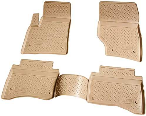 Recambo 3D Gummi Fußmatten kompatibel für Porsche Cayenne | 9PA | 2002-2010 | Auto Gummimatten | Passgenau | mit Rand | beige