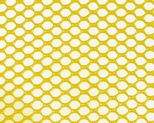 Netzstoff NETTY- 1 Meter, 150cm Breit - Löcher ca. 4mm - Mesh Tüll Taschenstoff Fasching Bastelstoff (Gelb)