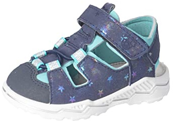 RICOSTA Mädchen Sandalen Gery,Kinder Lauflernschuhe,WMS:Mittel,Halbschuhe,Klettverschluss,Sommerschuhe,Freizeitschuhe,Nautic/Frozen (181),25 EU