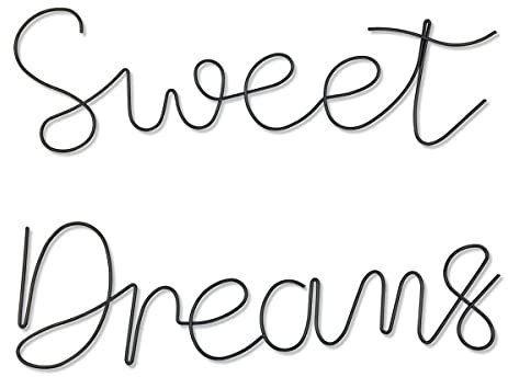 KRSHEMDE Sweet Dreams Metal Sign Wall Art Decor-Sweet Dreams Sign Wall Decor Above Bed-Modern Rustic or Vintage Farmhouse Style (Black)