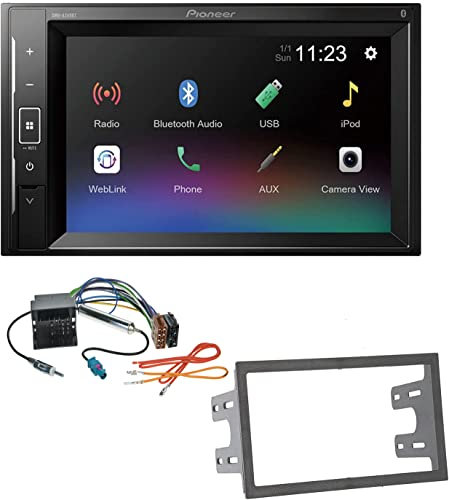 Pioneer DMH-A240BT 2-DIN Autoradio Bluetooth USB passend für Volkswagen VW Polo 9N bis 2009 schwarz mit Quadlock