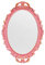 Tstarer Miroir décoratif vintage avec cadre rose, miroirs muraux et plateau de table pour chambre à coucher, salon, commode, ovale, 24,4 x 36,3 cm (l x L) (rose)