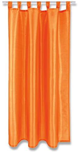 Arsvita Blickdichte Orange Gardine Alessia mit Schlaufen in 140x175cm (BxL), in vielen Größen und Farben