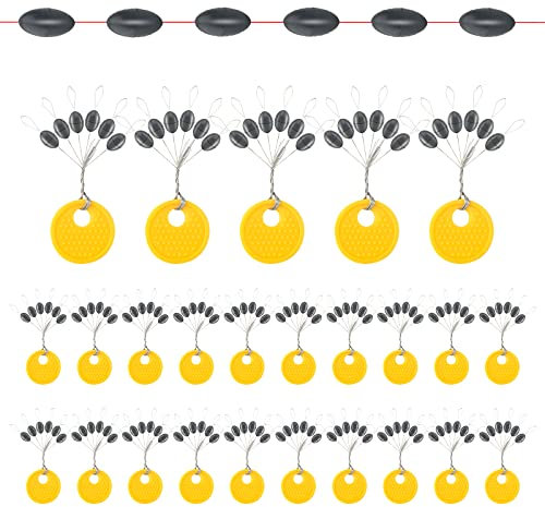 Realure 150/300 STK Gummistopper Angeln 6 in 1 Gummiperlen Angeln Kleine Schnurstopper Angeln Forellen Stopper Angeln für 0,1–0,43mm Linie Stopper Angeln und Sinker Stops Oval (150pcs, L)
