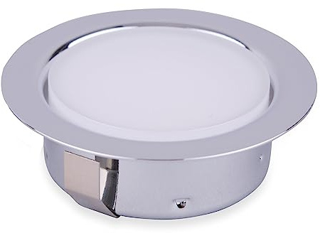 kalb | LED 12VDC Einbauspot Unterbauspot Einbaustrahler für Möbel, Metall-chrom mit ABS, 2W, Lichtfarbe:warmweiß
