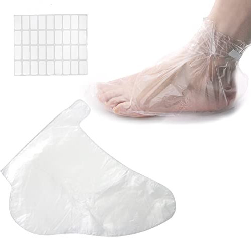 Bunhut 400 Stück Paraffin-Badeinlagen für den Fuß, Einweg-Fußabdeckungen, Paraffin-Bad-Fußsocken, Fußeinlagen, Kunststoffsocken, Booties, Pedikürebeutel für thermische Therabath-Wachs-Behandlung (400