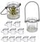 Relaxdays Windlicht, 12er Set, Glas mit Henkel, innen & außen, HxD: 7x6 cm, Teelichthalter Hochzeit, transparent/schwarz