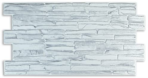 Grace Baltic 3D Wandpaneele zur Dekoration von Innenwänden aus PVC (24, Quarzit Grau), 11.76 m2