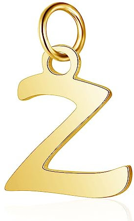 Bungsa Buchstaben Anhänger goldfarben A - Z Unisex aus 316L Edelstahl (Z)
