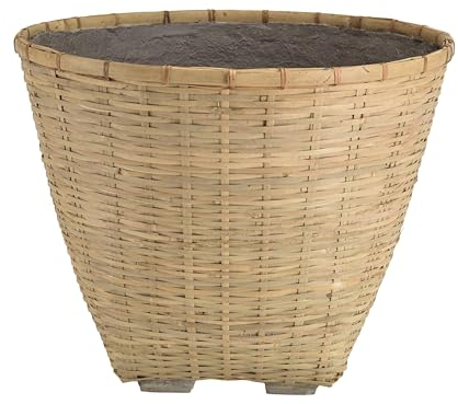 MACABANE Hans - Pot de Fleur Rond 60x60cm en Bambou Naturel