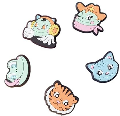 Crocs Shoe Charm 5-Pack | Personalize with Jibbitz for, Amuleto de Zapatos Unisexo, Kawaii Cartoons, Talla única