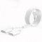 Cavo di prolunga da 2 m, cavo di alimentazione, 2 prese, piatto, cavo di prolunga 2 in 1 tipo C su presa europea, 0,75 mm², max. 2,5 A/250 V, per casa, computer, TV, bianco