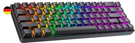 Ranked Master M65 HE 65% | Rapid Trigger Technology | Magnetic Mechanical Gaming Keyboard | 69 Keys RGB LED for PC/Mac Gamer | QWERTZ German Layout (Black, Clear Switch)