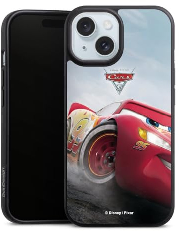 Organic Case Bio Hülle Nachhaltige Handyhülle kompatibel mit Apple iPhone 15 Lightning McQueen 95 Offizielles Lizenzprodukt Cars