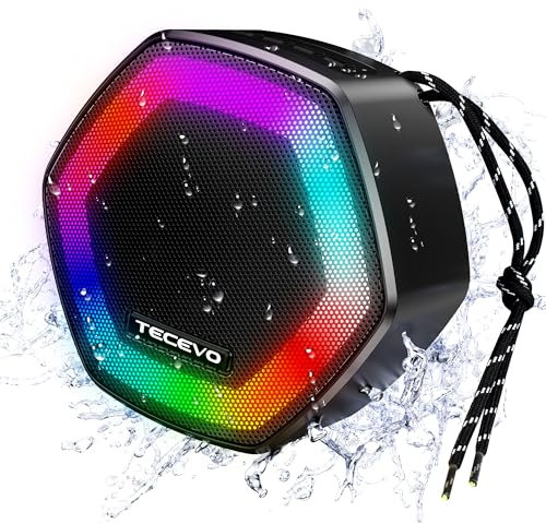 TECEVO HEX Bluetooth Wireless Speaker With LED Light, With Enhanced Bass, Portable & Rechargeable, TWS, 6 Hours Playing Time, USB-C Charging Cable
