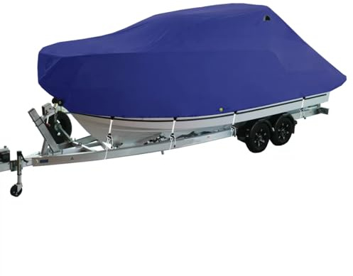 Cubierta universal para barco piloto/kayüt (azul, 6,0 m – 6,5 m), lona impermeable para cubrir barcos, barcos, accesorios