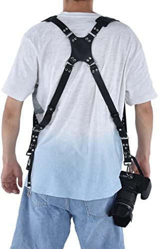 Topyond Black Camera Shoulder Strap, Outdoor Rapid Shooter Photography Equipment DSLR Camera Strap, Photography Double Shoulder Strap, Designed for Outdoor Rapid Shooting and Photography Equipment