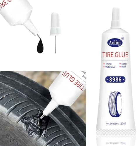 badaren Colle Pneu Voiture, Colle Réparation Pneu Voiture Adaptée Aux Voitures/Motos/Véhicules Électriques/Vélos - Répare Rapidement Les Fissures, Les Trous et Le Pelage Des Pneus - 110 ml