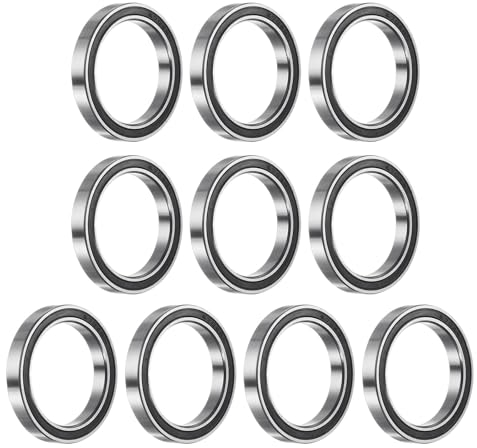 sourcing map 10 Stück 6704-2RS Rillenkugellager, Chromstahl Doppelgummi abgedichtetes Lager 20mm x 27mm x 4mm