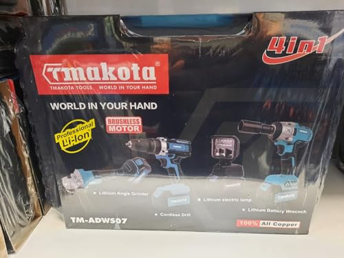 kit 4 in 1 makota smerigliatrice trapano luce e svita bulloni