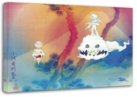 NOEMOHA Poster Kids See Ghost Album, Musik, Kanye, West & Kid Cudi, dekoratives Gemälde, Leinwand, Wandposter und Kunstdruck, moderne Familienschlafzimmer-Dekoration, Poster, 40 x 60 cm