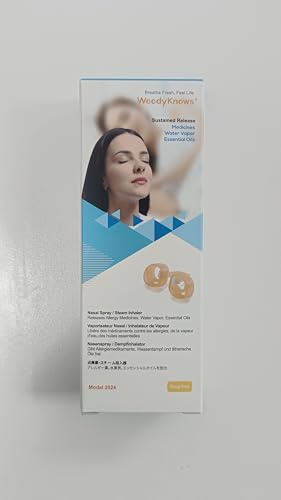 WoodyKnows Nasenspray/Dampfinhalator, Modell 2024 Soft │ Generisches Nasenspraygerät für sanfte, komfortable, langfristige Diffusion (Probe-Pack XS/S/M/L)