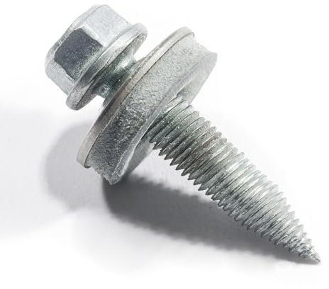 VOOXA | 100 Stück Dünnblechschrauben 6,0x25mm mit EPDM Dichtscheibe (Feingewinde) | Bi-Metall Edelstahl A2 mit Stahlspitze | SW8, ETA Zulassung - spanlos, gewindeformende Bohrschraube