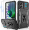 Jshru for Motorola G54 Case | 2 Pack Screen Protector | Military Grade Shockproof Moto G54 Phone Case | Slide Camera Cover | Ring Stand Phone Cover for Motorola Moto G 54,Black