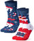 Occulto Damen & Herren Weihnachts Socken 2er Pack (Modell: Santa) Blau 35-38