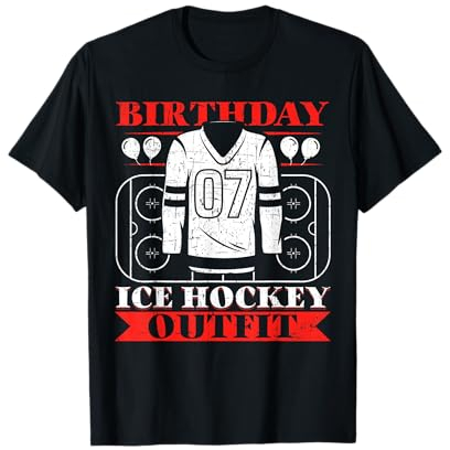 Birthday Ice Hockey Outfit Funny Ice Hockey T-Shirt