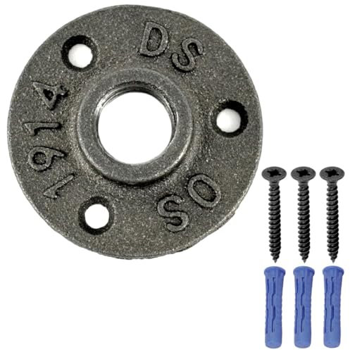 Home Invasion – Brida de suelo – Hierro fundido negro – 3 agujeros – 1/2 '' 15 x 21 mm