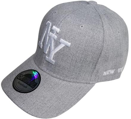 beybey NY Baseball Snapback Cap New York originelle Caps für Coole Typen (Basecap grau)