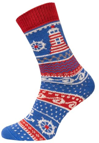 HomeOfSocks Leuchtturm Anker Socken Baumwolle kuschelig weich Damen Herren | angenehm fest · atmungsaktiv · kühlend · sanft · strapazierfähig · Wärmend · Casual
