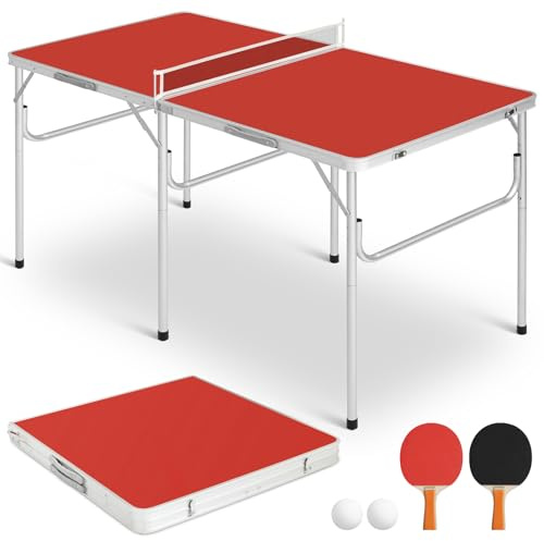 REAHOISY Portable Ping Pong Table, Foldable Indoor Table Tennis Tables Game