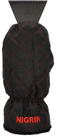 NIGRIN Performance Eisschaber Handschuh, Eiskratzer mit gefüttertem Handschuh, ergonomischer und rutschfester Softriff, wasserabweisendes Material, dickes und warmes Innenfutter, waschbar