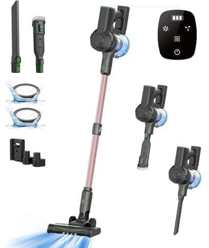 Vexilar Aspiradora sin Cable V9PRO 40KPa Potente Succión,Aspiradora 6-en-1, Escoba Aspiradora sin Cable Autonomía 50 Mins,Aspirador Vertical para Pelo de Mascotas,Alfombra,Coche y Suelo
