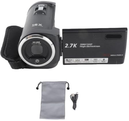 Bonbela 2.7K Camcorder Professionelle 2,8-Zoll-Bildschirm HD 50MP 16x Digitalzoom Vlogging-Kamera für Outdoor-Reiseaufnahmen