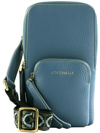 Coccinelle Leder Handytasche Pixie Hi-Tech Phone Bag Azul blau