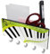Schlüsselhalter für die Wand, dekorativ, mit 5 Schlüsselhaken, grüne Musik-Klavier-Tastatur-Halter, Wandhalterung, Organizer mit Post-Schlüsselhalter, selbstklebend