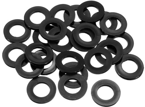 sourcing map 25 rondelle piatte in nylon M14, diametro interno 14 mm, diametro esterno 27 mm, spessore 2,5 mm, distanziatori in plastica per viti, bulloni, riparazioni idrauliche del rubinetto da