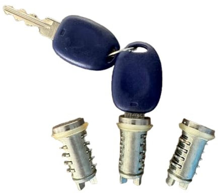 EASYSHOP24H SET 3 Cilindretto Serratura Porta Anteriore Sinistra Destra Portellone per Multipla Marea Weekend da 1988 a 2010 Nottolino Blocchetto Impariglio con 2 Chiavi